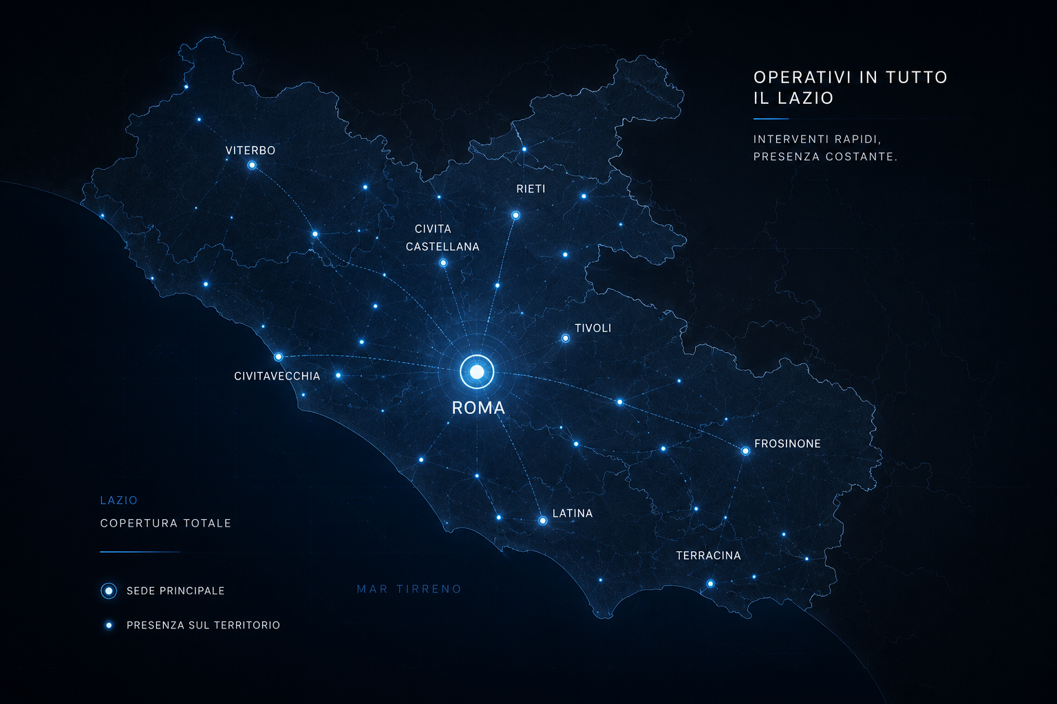 Area operativa AVT Sistemi a Roma e nel Lazio